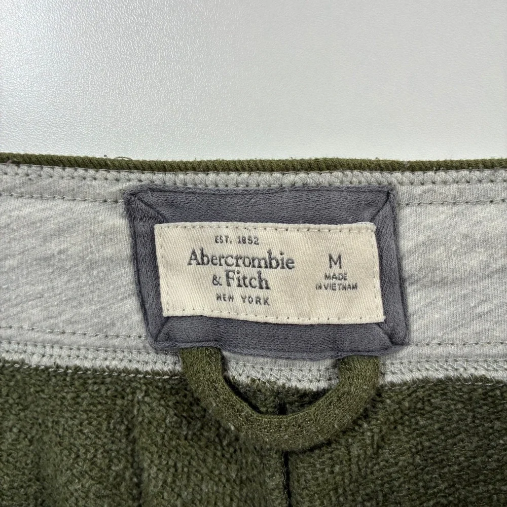 Vintage Abercrombie Fitch Sweatpants Women Medium Olive Green Logo Joggers